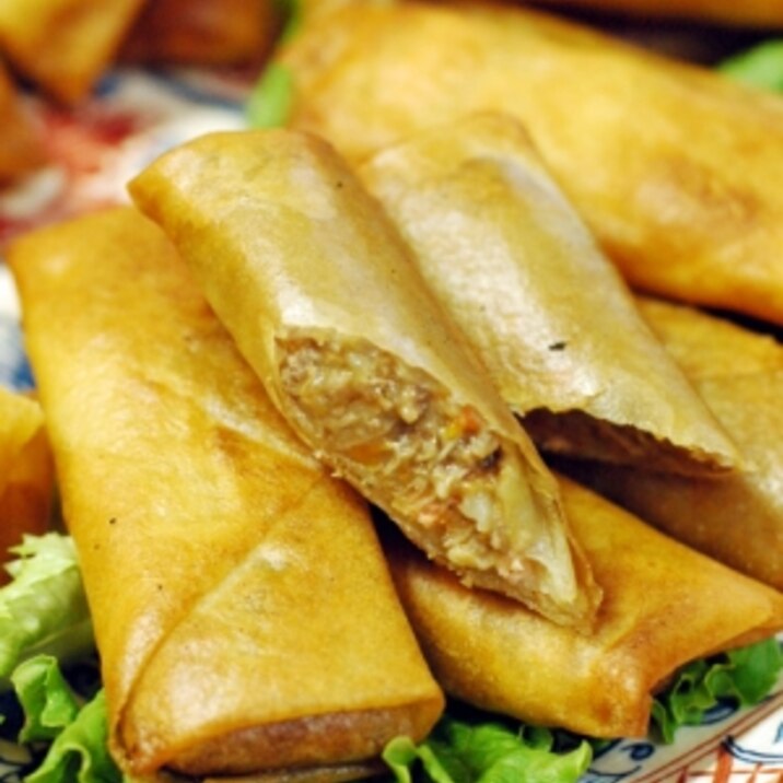 リメイクで カレー春巻き